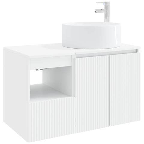 Set di mobili per il bagno 2 pz Bianco Legno ingegnerizzato - Foto 1