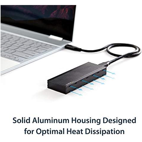 Case Portatile per SSD da USB-C a M. 2 NVMe 10 Gbps Box in Alluminio M. 2 NGFF PCIe Lettura / scrittura 1 GB / s Supporta 2230, 2242, 2260, 2280 Compatibile TB3 Mac / PC, Color Nero - Foto 2