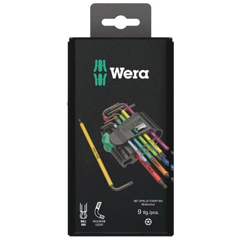 967 SPKL / 9 Assortimento di chiavi a L per viti TORX BO Multicolour, BlackLaser, 9 pezzi - Foto 1