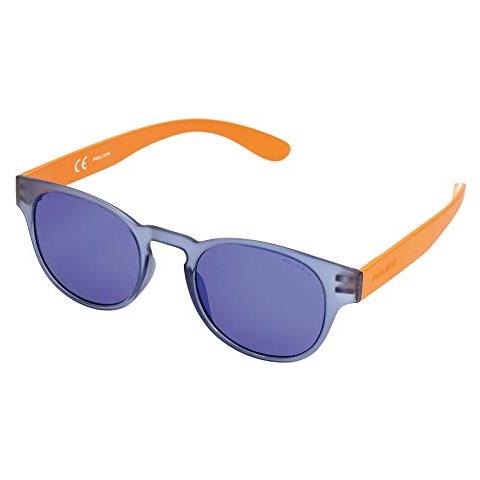 Occhiali da sole S1945 Exchange 2 Rotondi, SEMI MATT TRANSPARANT BLUE & ORANGE FRAME / BLUE VIOLET MIRROR LENS - Foto 2