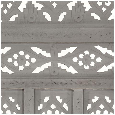 Divisorio 3 Pannelli Intagliato Grigio 120x165cm Mango Massello - Foto 7