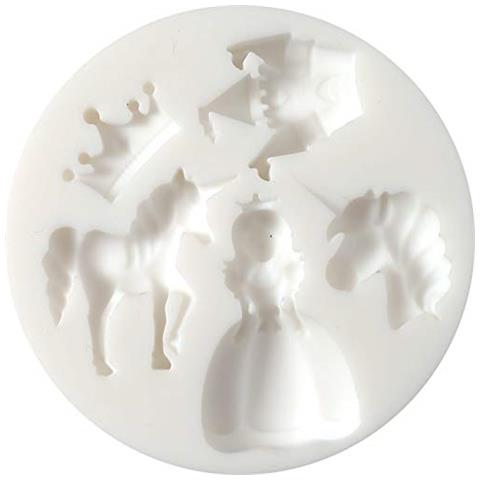 Mini Stampo In Silicone Per Pasta Fimo - Unicorno E Principessa - Foto 1