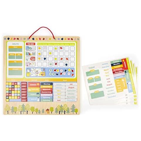 Piccolo Piede 11460 Calendario Settimanale Magnetico Educatein Legno Certificato Fsc100% Per Bambini Giocattolimulticolore - Foto 1