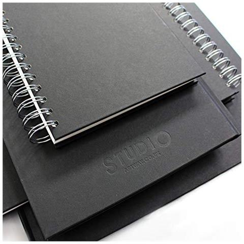 Studio - Spiral Bound A4 Sketch Book - Ritratto - 96 Pagine (48 Fogli) Di 170g Carta Cartuccia - Copertina Rigida Sketchbook - Foto 4