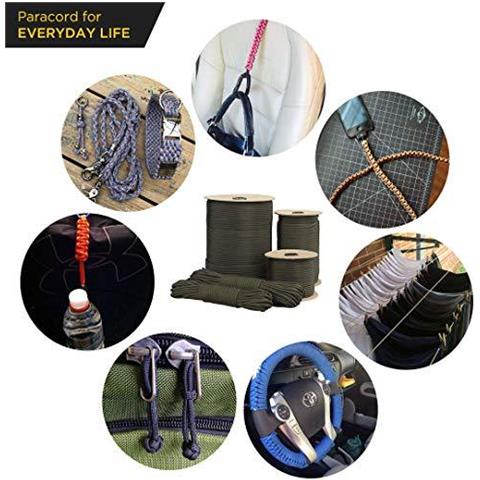 Paracord 550 Del Cavo Dei Paracadute Di Tipo Iii Mil-spec 7 Fili Di Sopravvivenza (verde Dellesercito 15 M)  - Foto 2