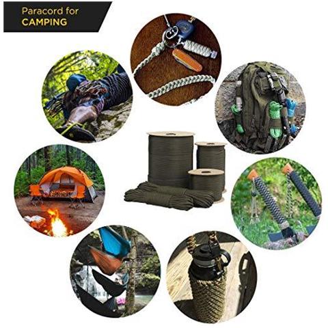 Paracord 550 Del Cavo Dei Paracadute Di Tipo Iii Mil-spec 7 Fili Di Sopravvivenza (verde Dellesercito 15 M)  - Foto 4