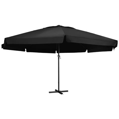 Ombrellone da Esterni con Palo in Alluminio 500 cm Nero - Foto 1