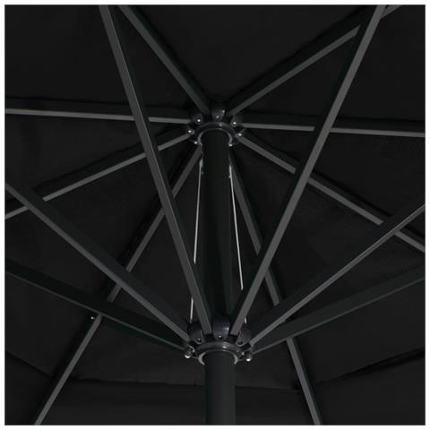 Ombrellone da Esterni con Palo in Alluminio 500 cm Nero - Foto 2