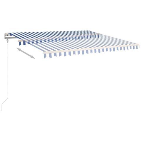 Tenda da Sole Retrattile Automatica 450x350 cm Blu e Bianca - Foto 7