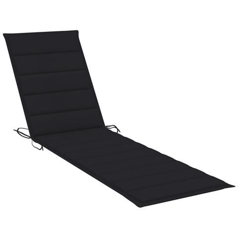 Lettino Prendisole con Cuscino in Massello di Teak Nero - Foto 2