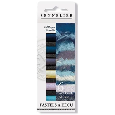 Astuccio Pastelli 'a L'écu' - 6 Mezzi Pastelli - Stormy Sky - Foto 1