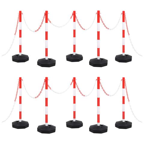 Set Di Pali Stradali Con Catena In Plastica Di 10 M - Foto 1