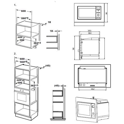 Forno Microonde da Incasso BMOB17131X con Capacità 17 Litri Potenza 700 Watt Colore Acciao Inox - Foto 3