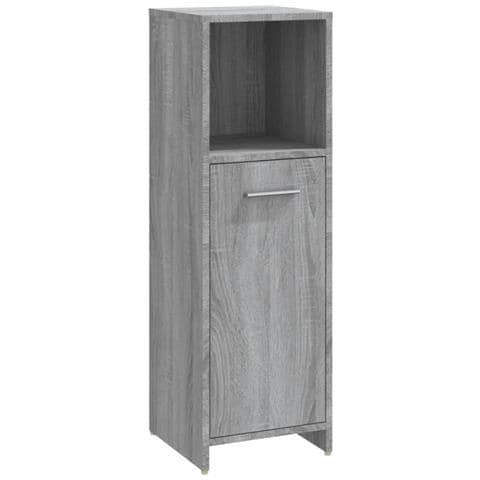 Armadietto Bagno Grigio Sonoma 30x30x95 cm in Legno Multistrato - Foto 1