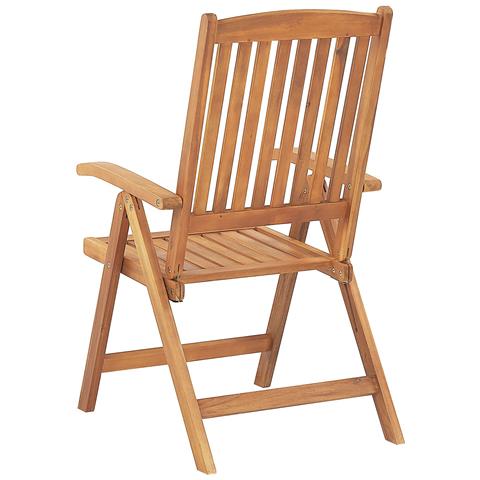 Set Di 6 Sedie Da Giardino In Legno Con Cuscini Blu Java - Foto 2