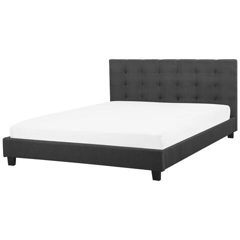 Letto Ad Acqua Tessuto La Rochelle 180 X 200 Cm Grigio Scuro - Foto 2