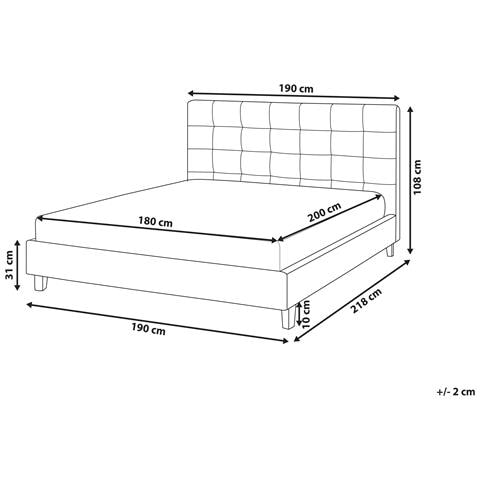 Letto Ad Acqua Tessuto La Rochelle 180 X 200 Cm Grigio Scuro - Foto 12