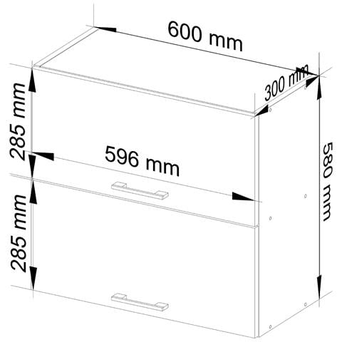 Mobile da cucina pensile OLIWIA, 2 ante, 60x30x58 cm, Colore Bianco - Foto 3