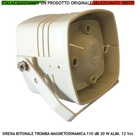 Sirena Bitonale Diffusore Magnetodinamico Acustica 110 Db Amplificazione 30 W Tono A /b 1500 + /- 4000 Hz. Alimentazione - Foto 1