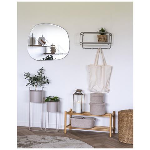 Set 2 Vasi Per Piante Rabo - Beige - Metallo - 21,5x21,5x65 Cm - Foto 7