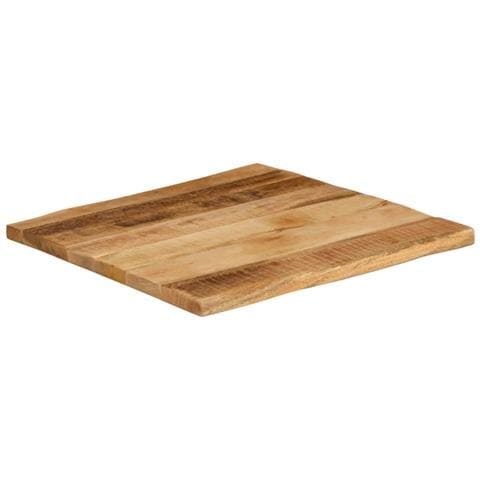 Piano Tavolo Bordi Vivi 60x60x2,5cm Legno Massello Mango Grezzo - Foto 2
