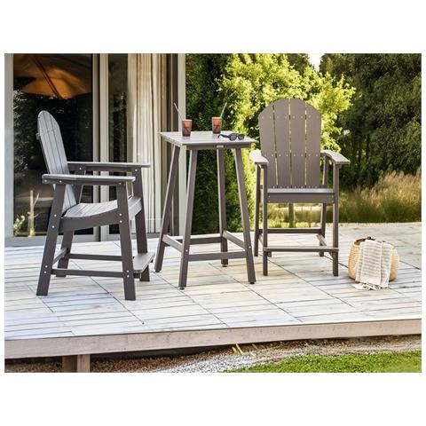 Set Di Tavolino E Sedie Materiale Sintetico Grigio Scuro Adirondack - Foto 1