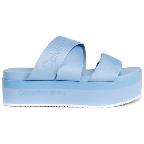 Flatform Sandal Webbing Sandali Sintetico Scarpe Donna Blu Eu 39, Yw0yw01361 0g0 - Foto 2