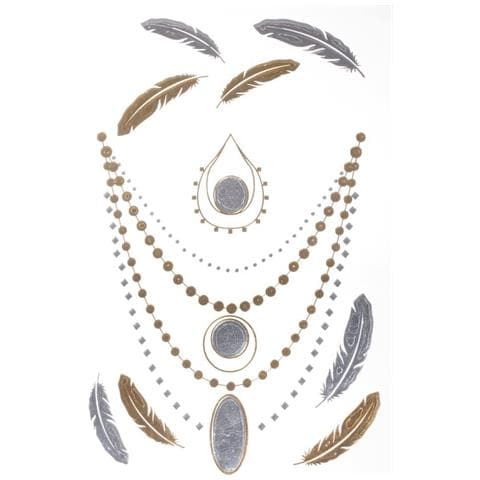 Tatuaggio Metallizzato 14x21 Cm Oro Argento Nero - Foto 1