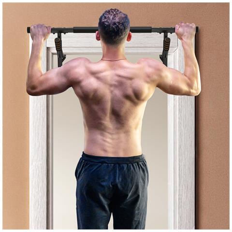 Barra per Trazioni e Flessioni con Prese Imbottite, in Acciaio e HDR, 100x50x27 cm, Arancione e Nero - Foto 2