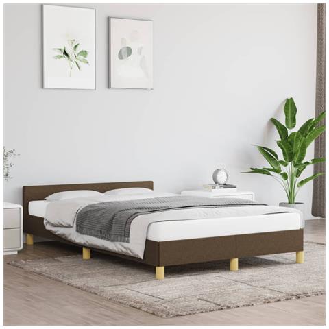 Giroletto Senza Materasso Marrone Scuro 80x200 Cm In Tessuto - Foto 1