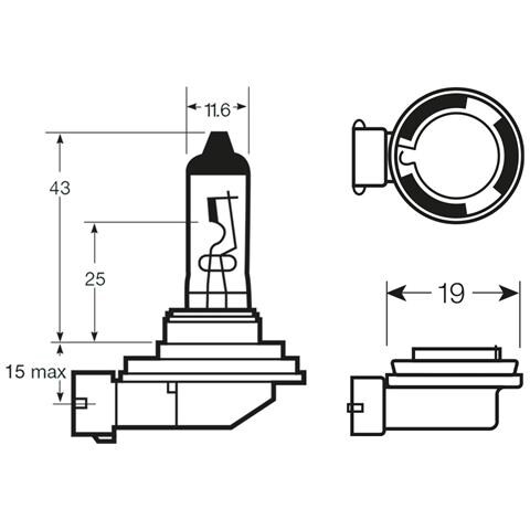 Lampadina Alogena 12v 55w H11 - Foto 2