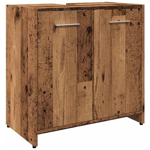 Mobile Lavabo Bagno Legno Antico 60x33x60 Cm Legno Multistrato - Foto 2