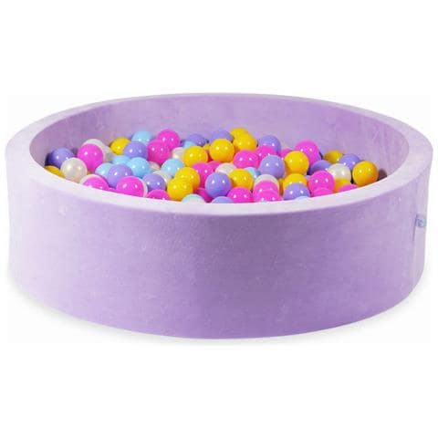 Ballenbak 110x30 Fluweel Zacht Paars Met Ballen 400 St. (roze, Geme Leerd, Geel, Babyblauw, Zeemeermineffect) - Foto 1