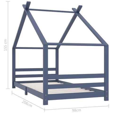 Giroletto Per Bambini Grigio In Massello Di Pino 90x200 Cm - Foto 7