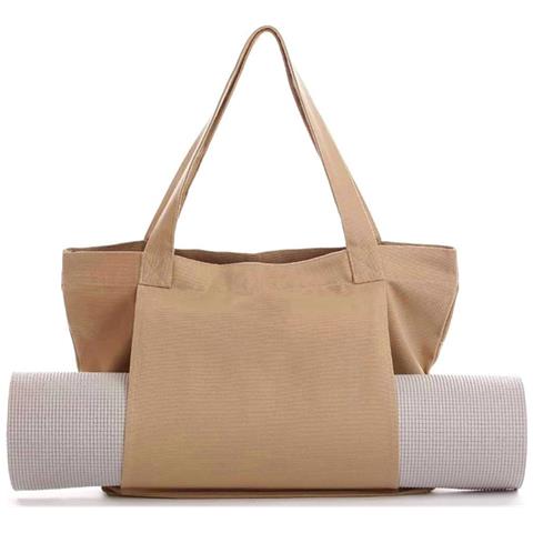 Borsa Da Yoga In Tela Per Donna, Borsa Da Trasporto Per Tappetino Da Yoga Da Esterno Beige - Foto 1