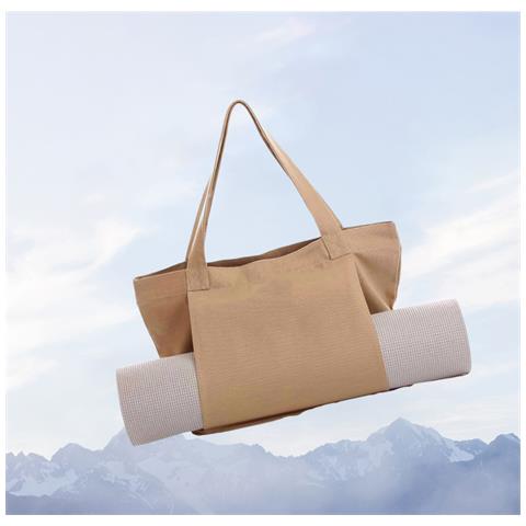 Borsa Da Yoga In Tela Per Donna, Borsa Da Trasporto Per Tappetino Da Yoga Da Esterno Beige - Foto 2
