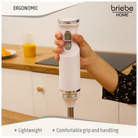 Briebe Hb1173wht Elegance Frullatore Ad Immersione, Piede Staccabile, Lame In Acciaio Inox 600w Bianco - Foto 8