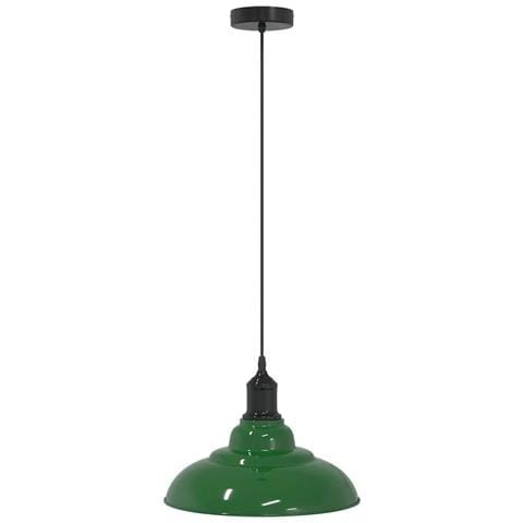 Lampada a Sospensione Regolabile E27 Verde Lucido Ø31cm Metallo - Foto 1
