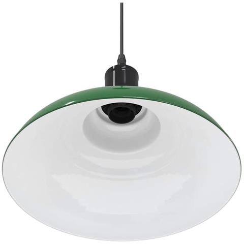 Lampada a Sospensione Regolabile E27 Verde Lucido Ø31cm Metallo - Foto 9