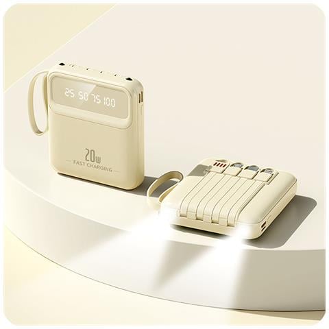 Powerbank 10000mah 20w Con Display Led / Torcia / Cavi Compatti - Foto 2