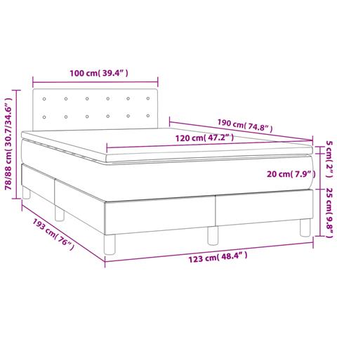 Giroletto a Molle con Materasso Grigio 120x190 cm in Similpelle - Foto 9
