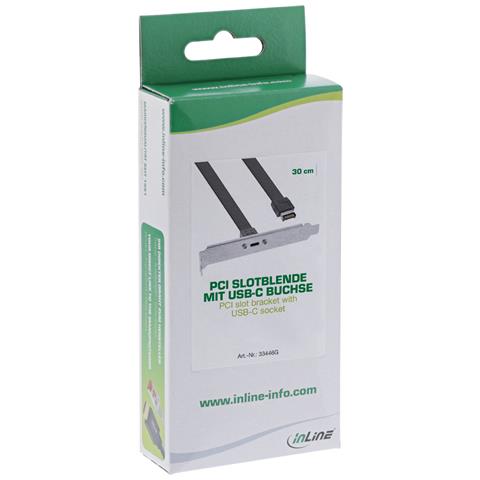 Staffa per slot PCI, USB-C a USB 3.2 pannello frontale Key-A, 0,5m - Foto 3