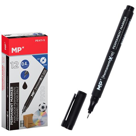 Pack 12 Marcatori Permanenti Cd Punta Fine Nero - Foto 1