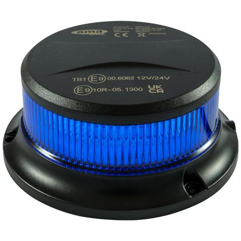 Lampeggiante A Led Blu 12-24v Base Magnetica - Foto 1