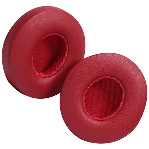 2 Cuscinetti Auricolari Di Ricambio In Pelle Proteica Compatibili Con Cuffie Beats Solo 2 E Solo 3 Red - Foto 2