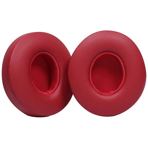 2 Cuscinetti Auricolari Di Ricambio In Pelle Proteica Compatibili Con Cuffie Beats Solo 2 E Solo 3 Red - Foto 1