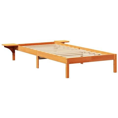 Rete letto con comodini Marrone Cera marrone - Foto 1