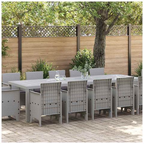 Set da Pranzo per Giardino Grigio chiaro e Antracite - Foto 2