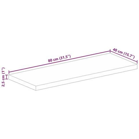 Piano Tavolo 80x40x2,5 cm Rettangolare Legno Massello di Faggio - Foto 9