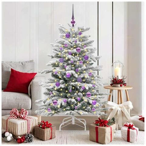Albero di Natale Artificiale con Rami Pieghevoli Bianco 150 cm - Foto 2